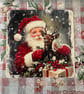 Holidays - Set of 4 Father Christmas & Deer Christmas Cards - C290 - Image 4