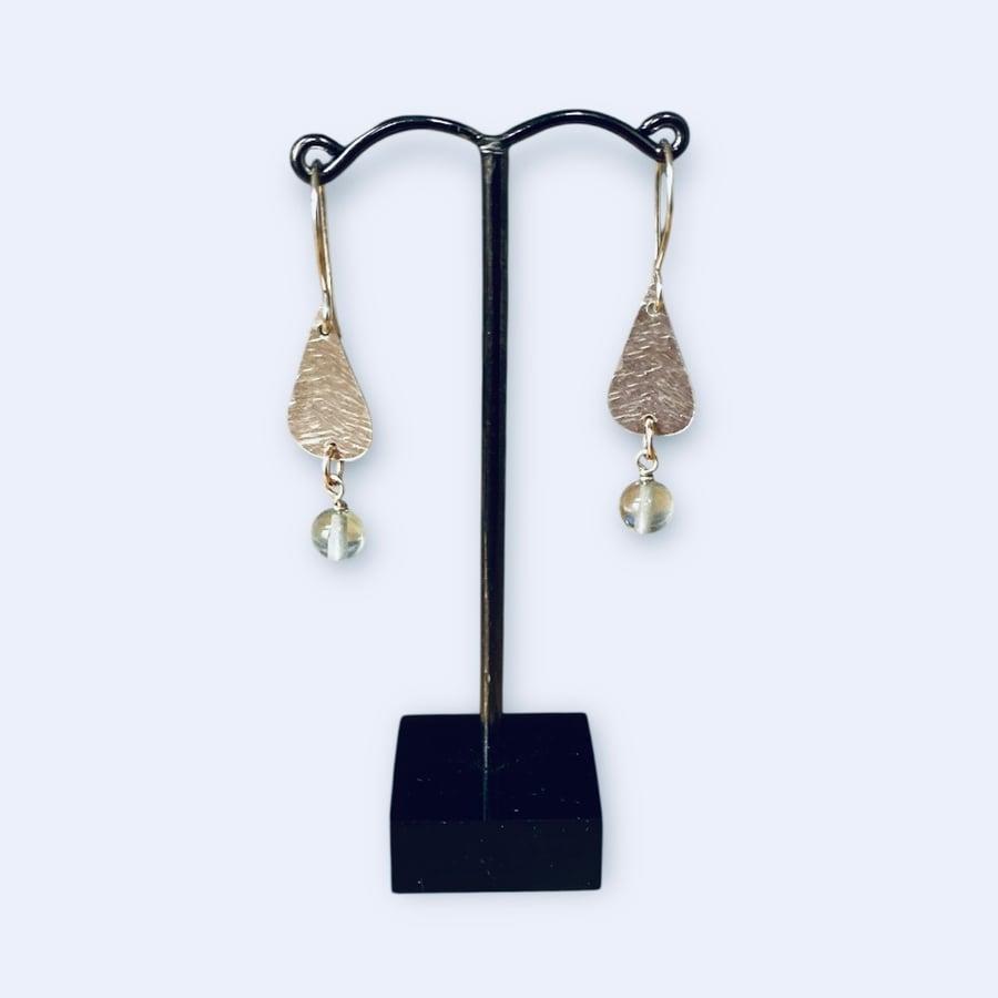 Rainbow Fluorite Drop Bead earrings.