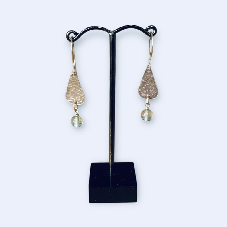 Rainbow Fluorite Drop Bead earrings.