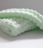 Crochet Baby Blanket, handmade new baby gift in mint green and white - Image 3