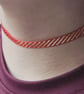 Christmas Ribbon Choker: Red and Gold Striped Necklace - Image 1