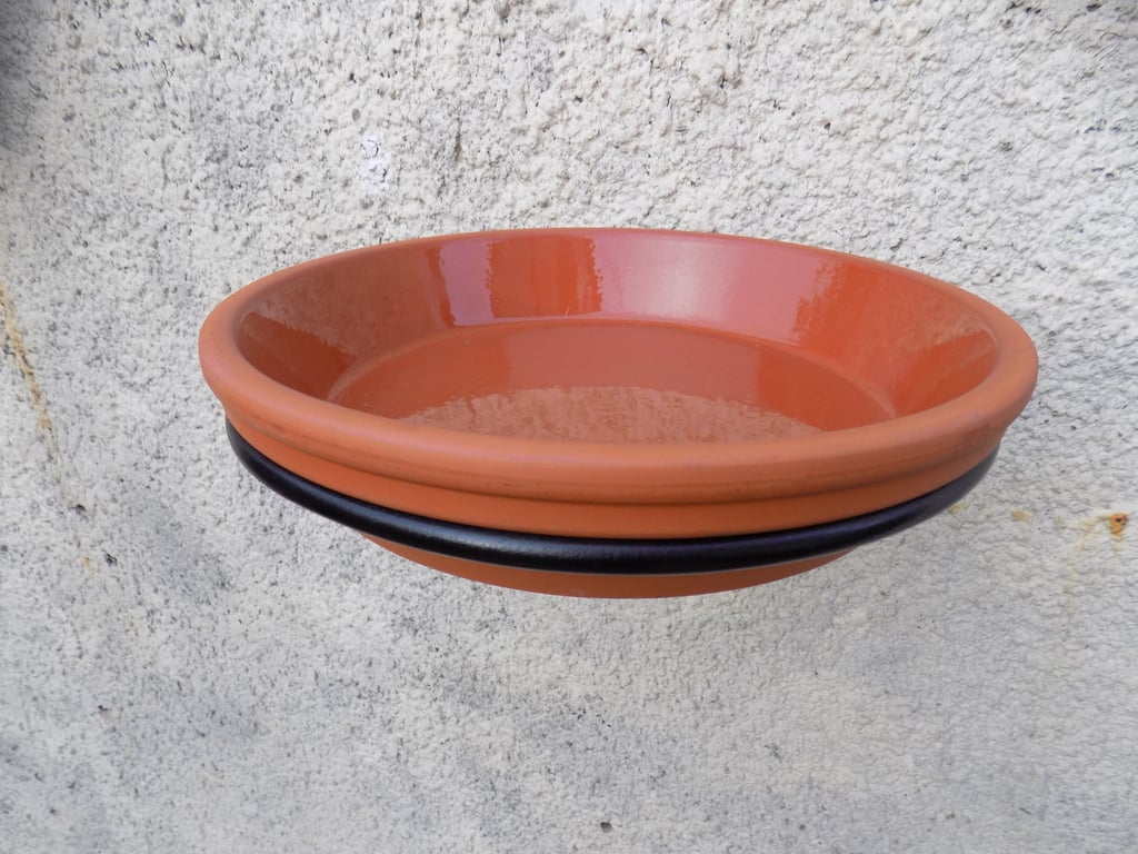 Glazed Bird Bath ...............................Wrought Iron (Forged Steel) Ring