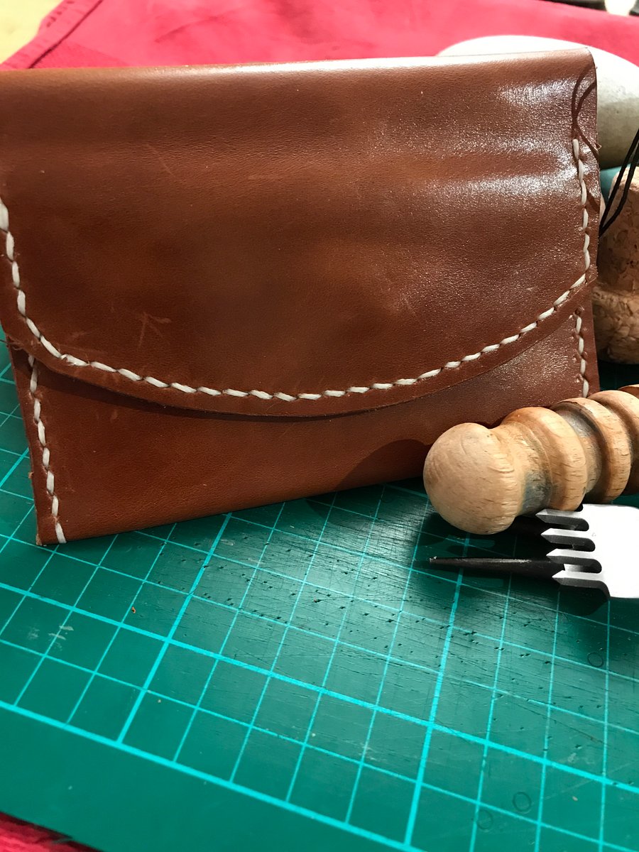 Leather purse with card holder