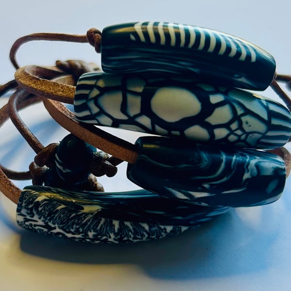 One-Of-A-Kind Handmade Polymer Clay Bracelet