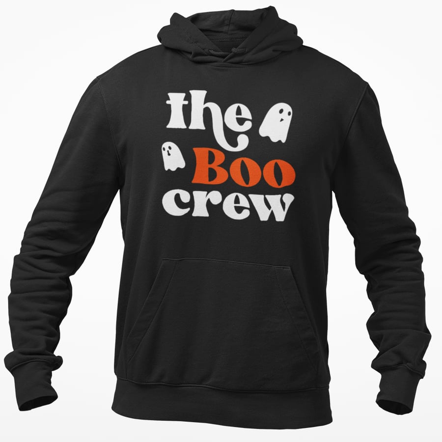The BOO Crew Funny Novelty Halloween Ghost Themed Hoodie