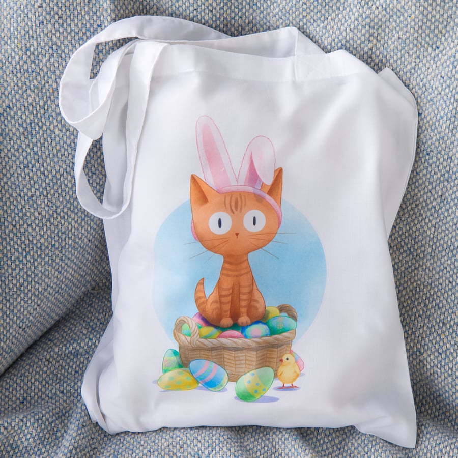 Ginger Easter Cat Tote Bag 