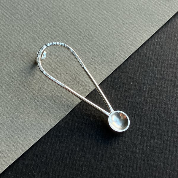 Sterling silver SINGLE statement earring. Spoon earring 