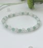 Angelic Rose Quartz and Green Aventurine beaded stretchy bracelet 