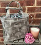 Grey Tree Drawstring Insulated Lunch Bag