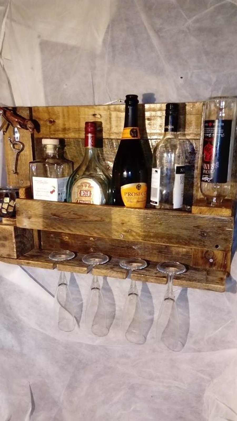 Wine Bottle and Glasses Holder Shelf unit