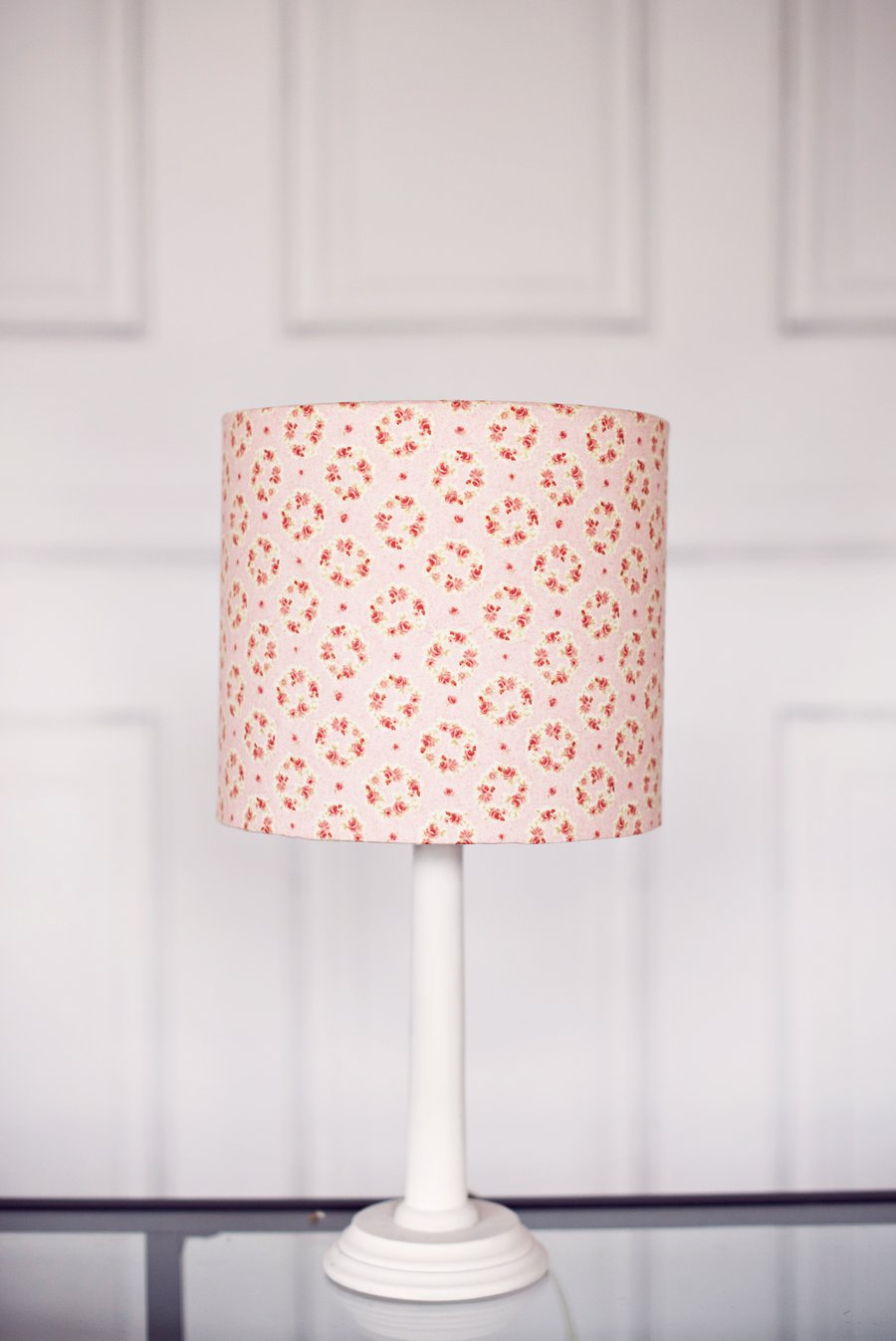 20 cm Pink Lampshade, Floral Lampshade, Grey and Pink, Grey Lamp Shade, Lamp