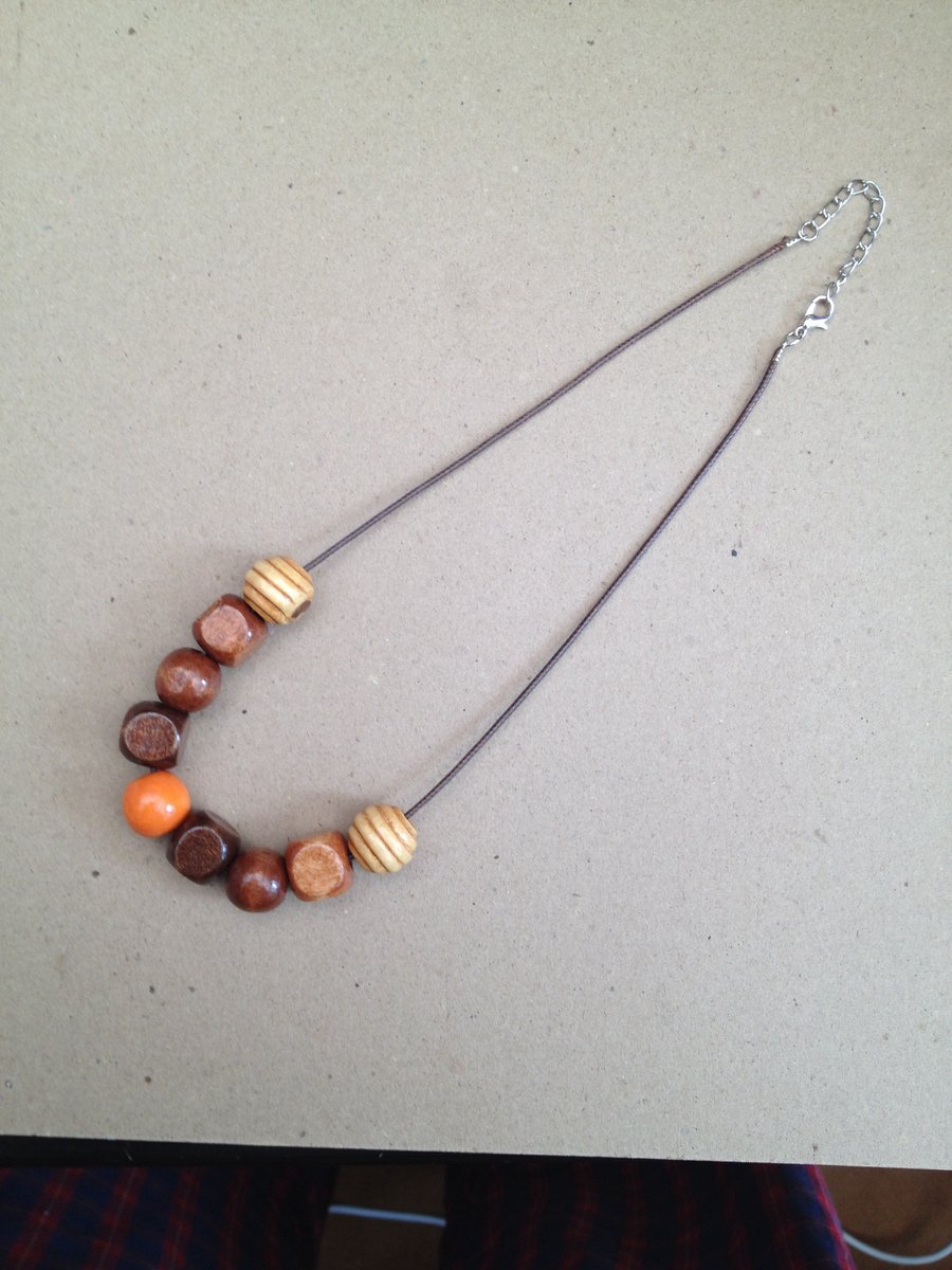 Leather & Wood necklace