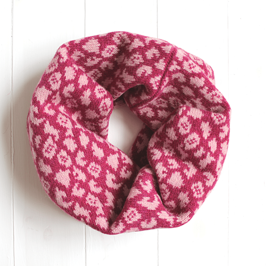 SECONDS SUNDAY Leopard knitted cowl - rose