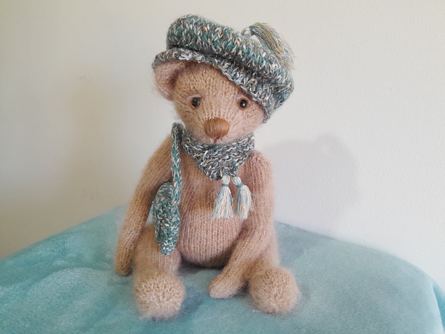 Knitted Mohair Bear, Traditional Teddy Bear 