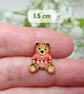 Handmade Christmas Teddy Bear Brooch, Personalised Wooden Festive Jumper Pin - Image 4
