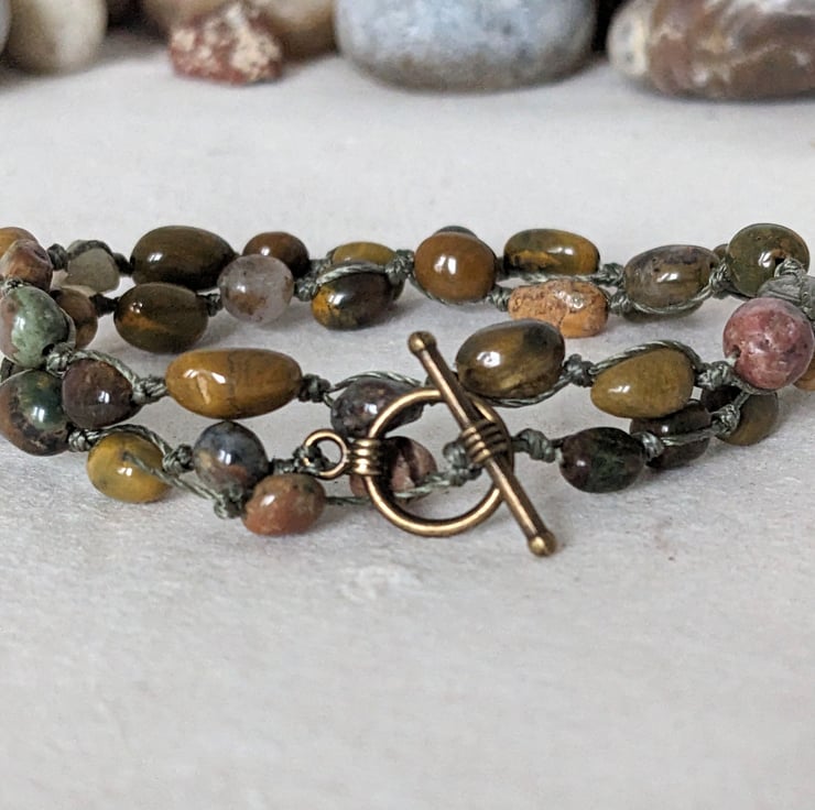Ocean jasper cheap wrap bracelet