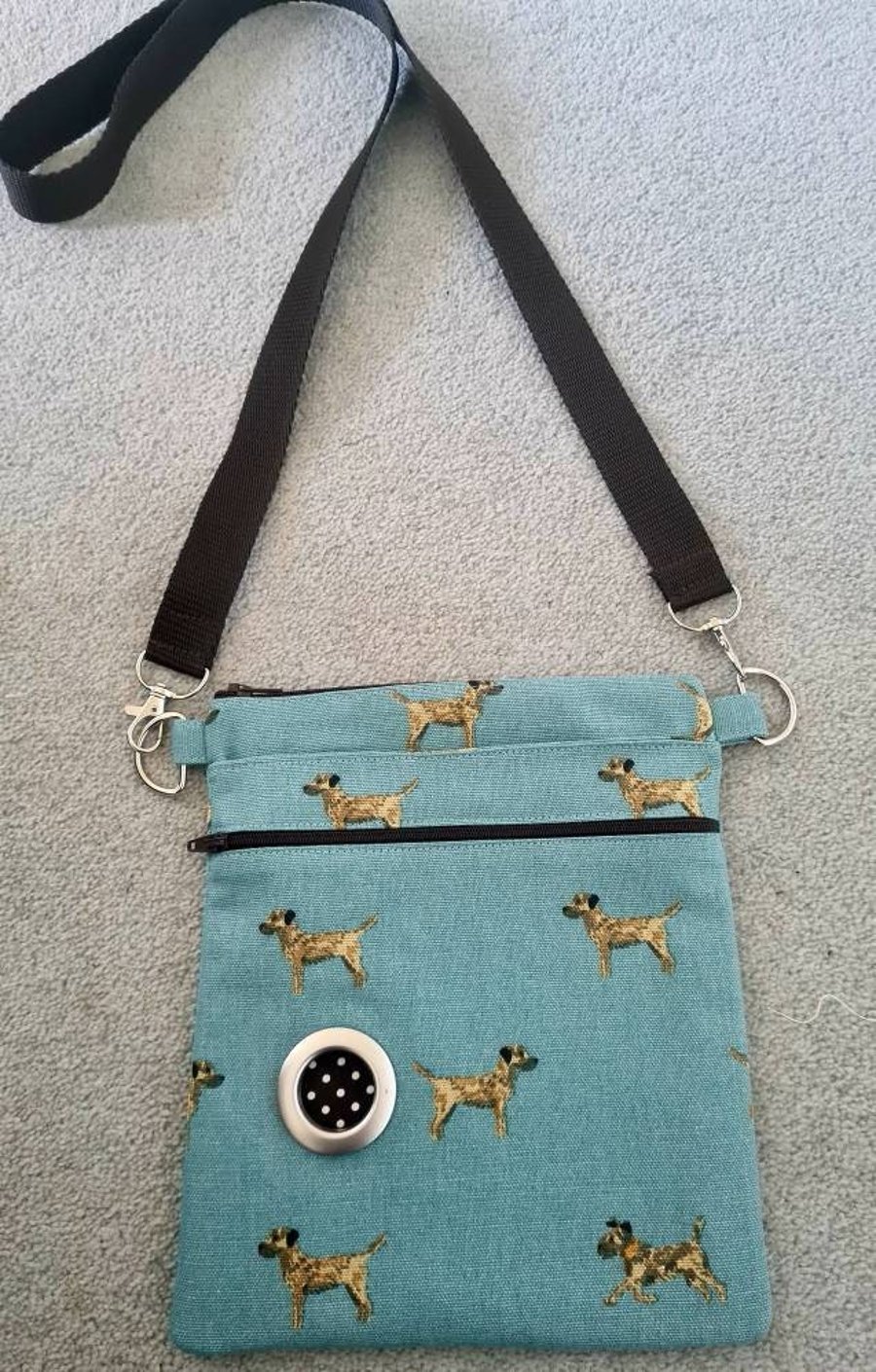 Sophie Allport Border Terrier fabric dog walking bag