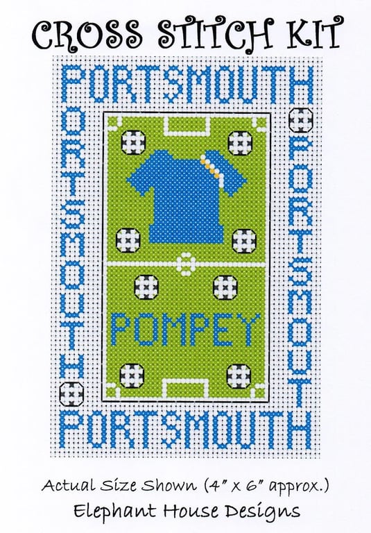 Portsmouth Pompey  Cross Stitch Kit Size 4" x 6" Full Kit