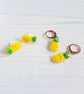 Pineapple stud earrings OR mini hoops choose your style - Image 1