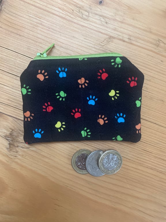 Paw Print Quilted Fabric Mini Purse