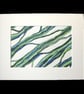 Original Abstract Coloured Pencil Drawing Green Blue - Ribbons No.5 - Image 4