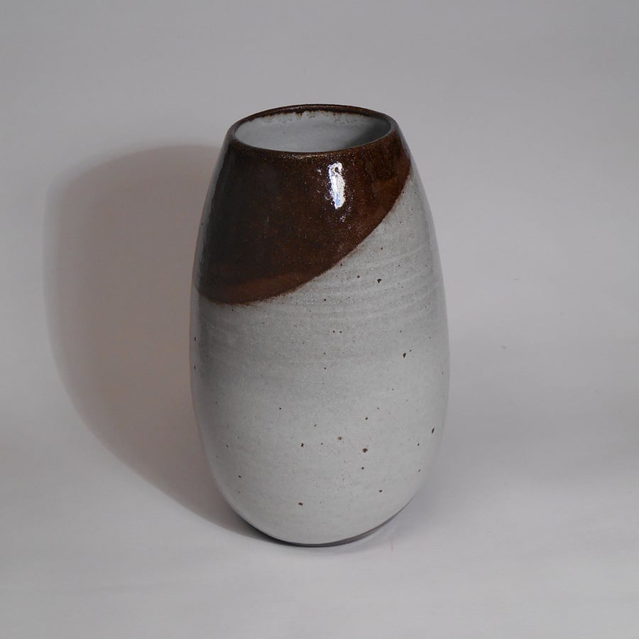 Black Stoneware Ceramic Vase.