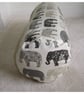 Bolster Cushion Cover 16"x6" Round Cylinder Roll Pillow Elephants Grey - Image 3