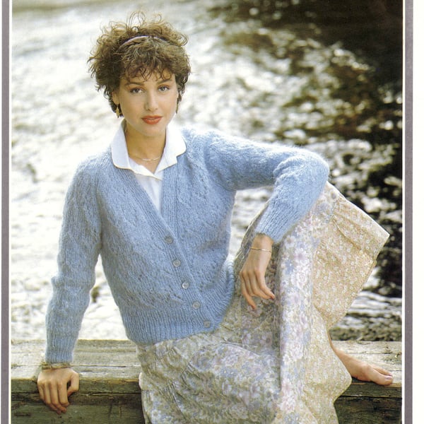 Vintage Knitting Pattern 1714: Richard Poppleton, Patterned Mohair Cardigan