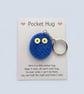 Perfectly Imperfect Agate Blue Owl Pocket Hug Keychain or Bag Charm
