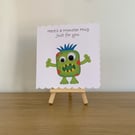 Googly Eye Monster Hug Greeting Card. Design 1