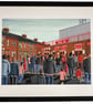 Sunderland AFC, Retro Poker Park, Framed Football Art Print. 20" x 16" Frame