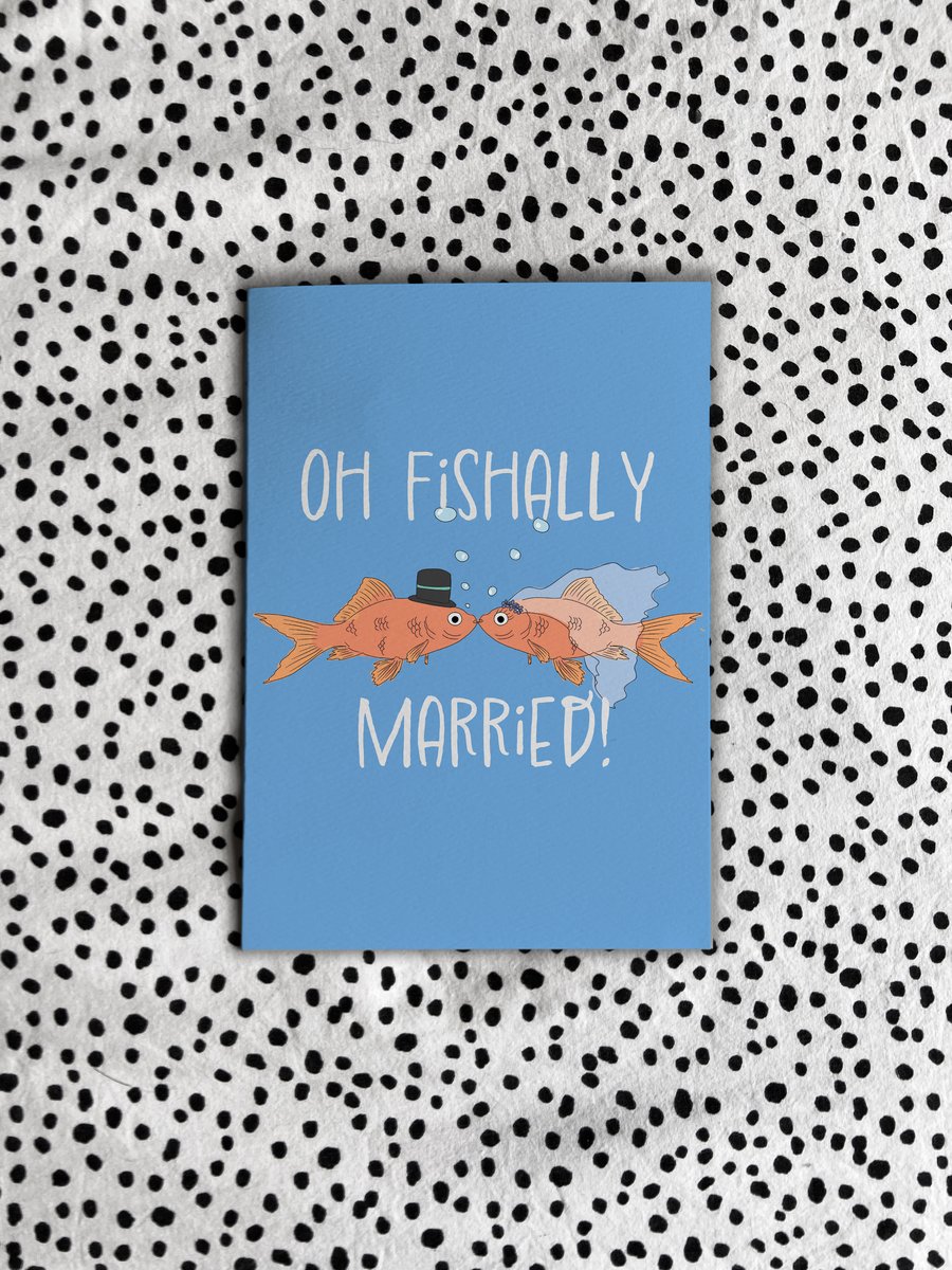 Oh Fishally Married Card - Fish Card - Fish Pun