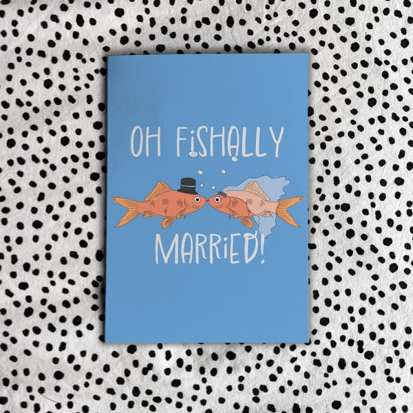 Oh Fishally Married Card - Fish Card - Fish Pun