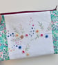 Make up bag in reclaimed embroidered cloth with Liberty trim and denim - Image 5