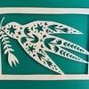 Floral bird papercut 