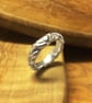 Chunky Abstract Silver Band Ring - Image 3