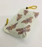 Cream Butterflies and Dragonflies linen makeup bag  - Image 7