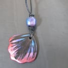 Signature "Plu Ddu" Metallic Feather Silhouette Pendant