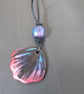 Signature "Plu Ddu" Metallic Feather Silhouette Pendant