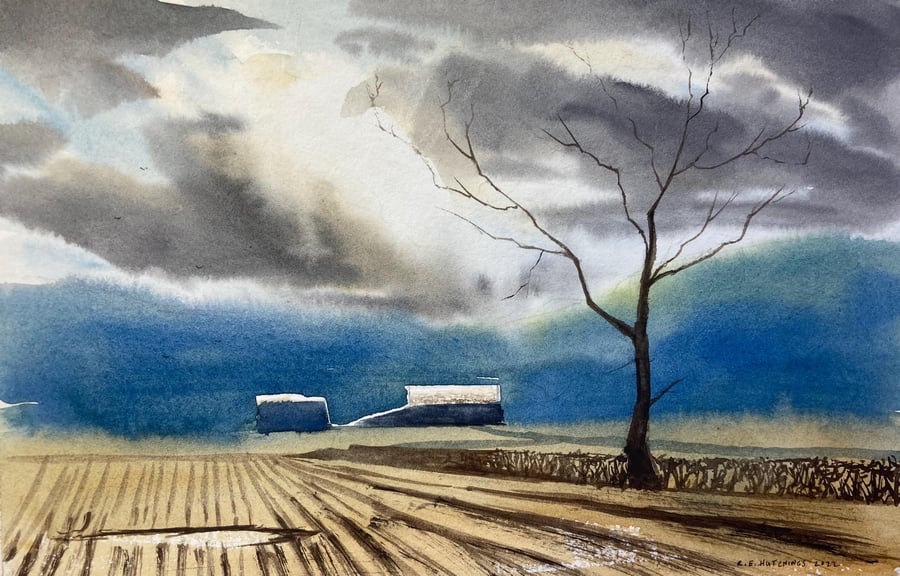 En plein air mid winter 2022 (Original Watercolour) 12 x 8 watercolour, original