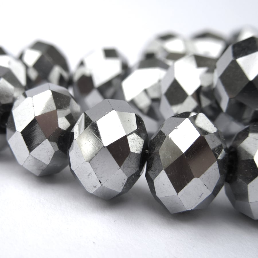 Metallic Faceted Beads x10