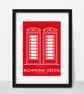 K6 TELEPHONE BOXES RICHMOND GREEN A3 Print - Image 3
