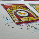 Hand Finished Watercolour A4 Art Print - Lyle's Treacle Tin