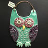 Blue Owl ceramic hanging decoration 