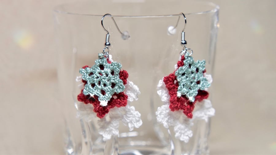 Microcrochet Christmas Earrings