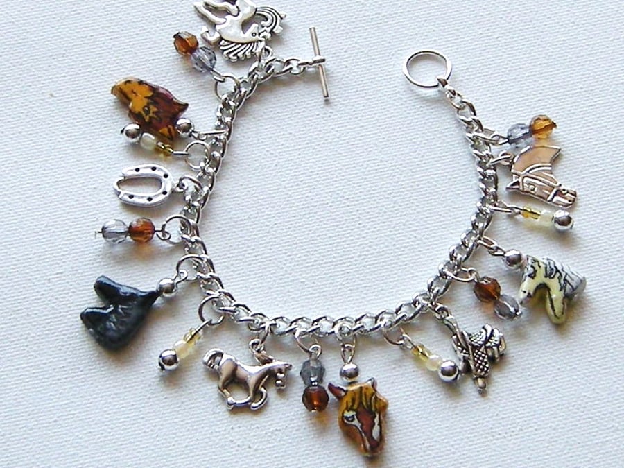 HORSE CLAY CHARM BRACELET