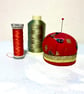 Festive robin fabric pattern weight and pin cushion - Image 3