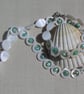 SALE - WhiteMother of Pearl Shell & Aqua Pearl Beaded Necklace & Bracelet Set