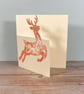 Christmas Cards - Leaping Stag -  single cards or packs of 6 - Image 4