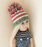 KNITTING PATTERN PDF Festive Beanie for Doll - Image 2